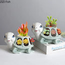 Axyaa Cartoon Turtle Ceramic Vase: Table Decoration, Plant Pot, Room Aesthetic Decor