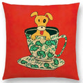 Axyaa Cartoon Animals Cushion Cover - Cat Flamingo Penguin Rabbit Pillow Case