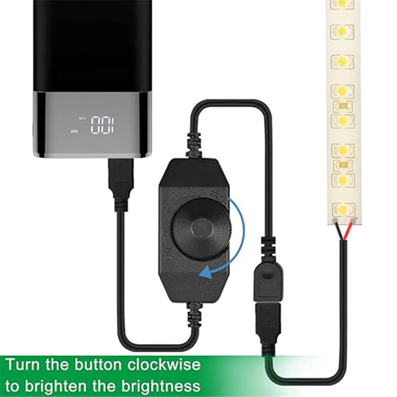 Axyaa LED Strip Lights Dimmer Switch USB Cable - Rotary/Touch Controller