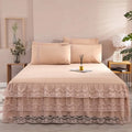 Axyaa Lace Bed Skirt - French Romantic Princess Style Single Piece