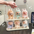 Axyaa Acrylic Figure Display Stand Transparent Box for Labubu Plush Toys Display