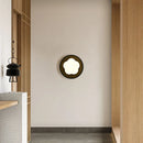 Axyaa White Flower LED Wall Sconce, Vintage Black Travertine Living Lights