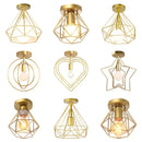 Axyaa Modern Nordic Iron Ceiling Light for Living Room Bar Retro Loft E27 Lighting Cage