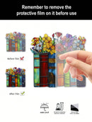 Colorful Flowers & Books Acrylic Suncatcher Window Decor by Axyaa