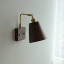 Axyaa Loft Wood LED Wall Light Fixture Vintage Walnut Bedside Lamp