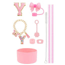 Axyaa 10pc Tumbler Accessory Set: Straw, Cover, Cap, Boot, Stopper, Keychain, Sticker