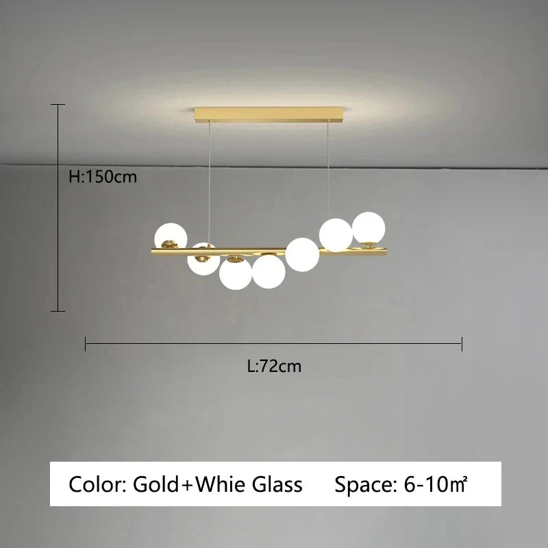 Axyaa Starry Sky LED Pendant Light Glass Bubble Chandelier for Dining Kitchen Island
