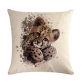 Axyaa Pet Animal Print Linen Pillowcase 45*45cm for Office Sofa Decoration