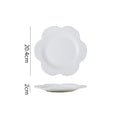 Axyaa Flower Shape Ceramic Plate for Desserts, Cakes, Pasta, Sushi - Molecular Cuisine Tableware