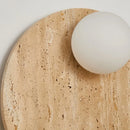 Axyaa Wabi Sabi LED Wall Lamps White Glass Yellow Travertine Light Fixture