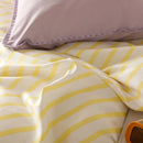 Axyaa Yellow Stripe Bedding Set Full Queen Bed Linen Cotton Duvet Cover Pillowcase