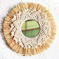 Boho Macrame Wall Hanging Mirror for Bedroom Decor by Axyaa