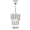 Axyaa Crystal LED Ceiling Lamp Silver Chandelier Dining Room Pendant Light