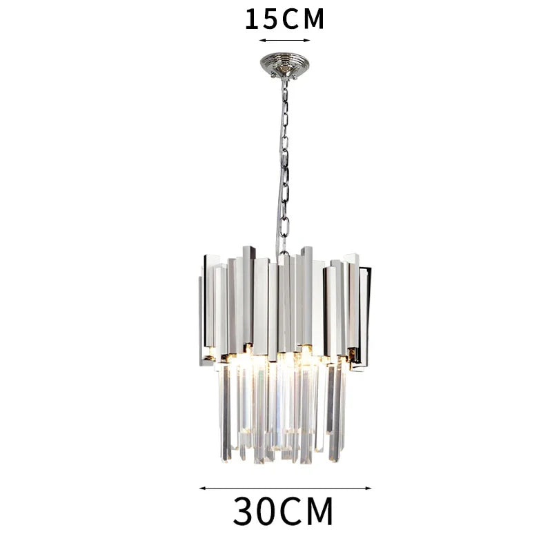 Axyaa Silvery Crystal Ceiling Chandelier for Luxury Home Decor.