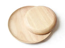 Axya Round Rubberwood Snack Dish Set - Japanese Style Tableware for Dining & Entertainment