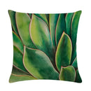 Axyaa Tropical Leaf Flax Pillowcase for Chic Living Room Decor