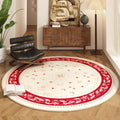 Axyaa Blue Flower Persian Style Round Carpet for Living Room and Study Area