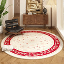 Axyaa Blue Flower Persian Style Round Carpet for Living Room and Study Area