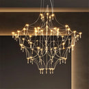 Axyaa Golden Lustre Crystal Chandeliers - Luxe LED Lighting for Home Décor