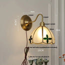 Axyaa Glass Brass Wall Sconce Light Fixture for Dining Living Bathroom Mirror