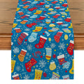 Axyaa Snowflake Cartoon Table Runner for Festive Dining Decor