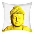 Axyaa Buddha Statue Polyester Cushion Cover for Home Sofa Decor