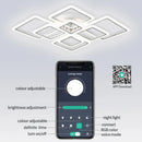 Axyaa Square LED Ceiling Chandelier with Remote Control App - Modern Interior Bedroom Lamps