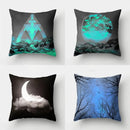 Axyaa Retro Moon Star Pillowcase for Car & Home Décor