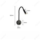 Axyaa Simple Hose LED Wall Lamp with Switch - High Sense Bedside Lighting