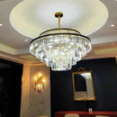Axyaa Luxury Gold Crystal Chandelier for Living Room Villa Kitchen Decor
