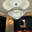 Axyaa Gold Crystal Chandelier for Living Room Kitchen Villa Decor