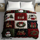 Axyaa Christmas Plaid Flannel Blanket: Ultra-Soft Bedspread/Throw, Cozy Winter Accent