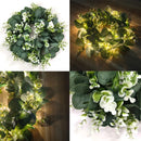 Axyaa LED Eucalyptus Wreath: Greenery Front Door Decor for Indoor/Outdoor
