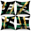 Axyaa Modern Abstract Gold Green Pattern Pillow Covers - Sofa Bedroom Car Design