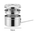 Axyaa Stainless Steel Compartment Lunch Box - Anti-scalding Round Fast Food Cup