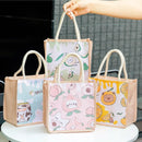 Axyaa Kawaii Cotton Lunch Bag for Men or Women: Portable, Thickened, Student-Friendly