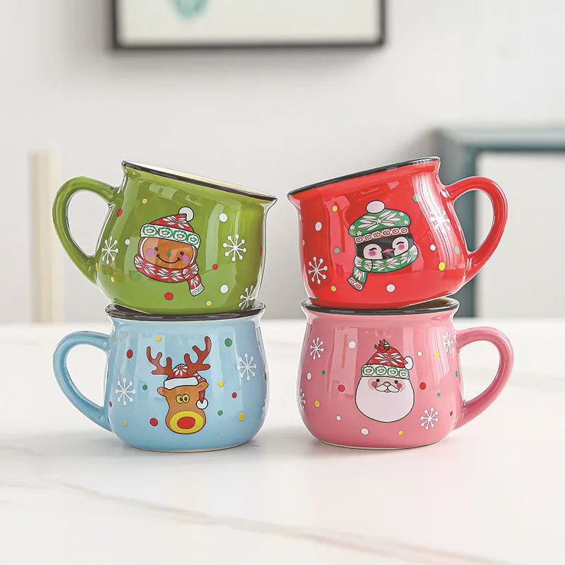 Axyaa Santa Cartoon Christmas Mousse Mug for Home & Office, Kids Xmas Gift