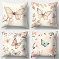Axyaa Butterfly Sofa Cushion Cover Set - 4pcs, 17.7x17.7 in, Single-Sided Print