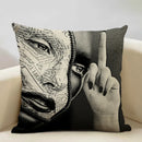 Nordic Print Linen Cushion Cover, Black and White Decor Pillowcase for Sofa by Axyaa