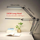 Axyaa LED Desk Lamp: Adjustable Double Swing Arm, Dimmable, Eye-Caring Light