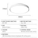 Axyaa Bladeless Ceiling Fan Light Remote 6-speed Walnut LED Decor Living Room Bedroom
