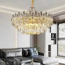 Axyaa Clear Crystal Chandeliers - Modern Luxury E14 LED Pendant Lamp for Home Decoration