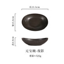 Axyaa Ceramic Ingot Bowl, Irregular Oval Salad Plate, Tableware Special-shaped Soup Plate