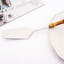 Axyaa Bamboo Handle Stainless Steel Cake Knife for Baking and Serving
