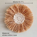 Axyaa Nordic Rattan Wall Basket Decor - Hanging Ornament and Crafted Wall Frame