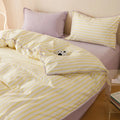 Axyaa Solid Color Shell Bedding Set - Embroidered Student Dorm Four Piece Suit