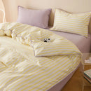 Axyaa Solid Color Shell Bedding Set - Embroidered Student Dorm Four Piece Suit
