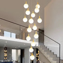 Axyaa Crystal Chandelier Stair Pendant Lamp Living Room Lights