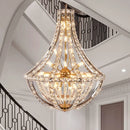 Axyaa Duplex Crystal Chandelier: Modern, Simple, High-End Lighting for Villa, Living Room, Hotel Lobby