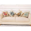 Axyaa Cartoon Cat Linen Pillowcase - Modern Home Decor, Kids Room Pillow Cover
